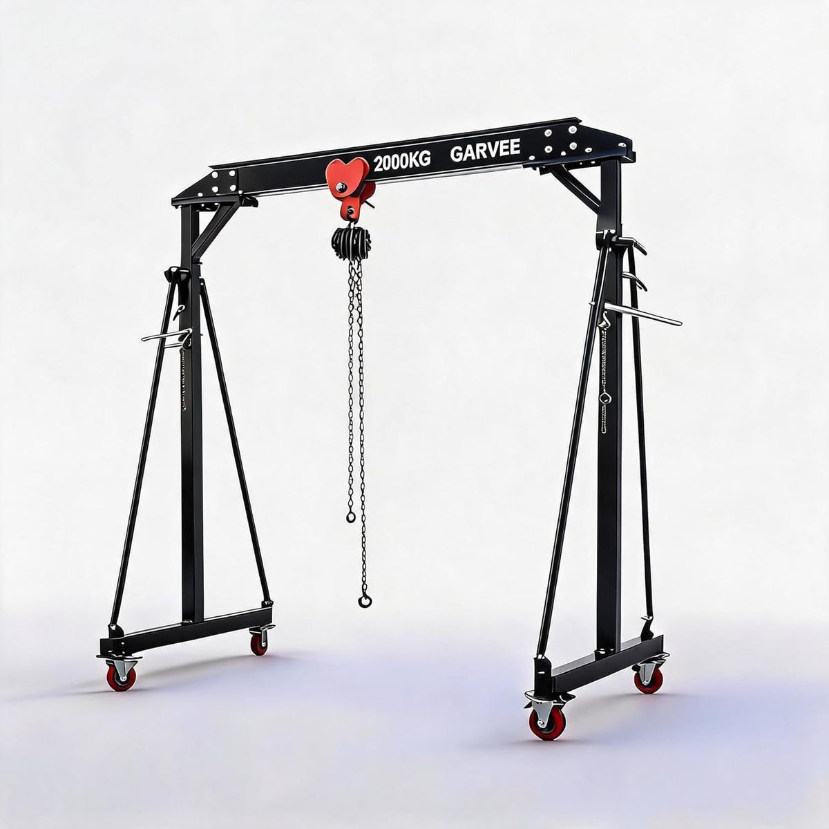 IDEALHOUSE 2 Ton Adjustable Gantry Crane, 5000 LBS Capacity Heavy Duty Alloy Steel Shop Crane with Manual Trolley, Chain Hoist & Complete Rigging Kit for Warehouse Factory Garage Auto Repair