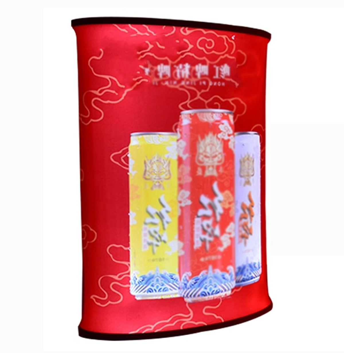 Portable Fair Booth Podium Pop up Counter, Custom Banners Foldable Display Table for Trade Show Events, School Shop Retail Reception Desk, No Lights(Elliptical,5pcs)