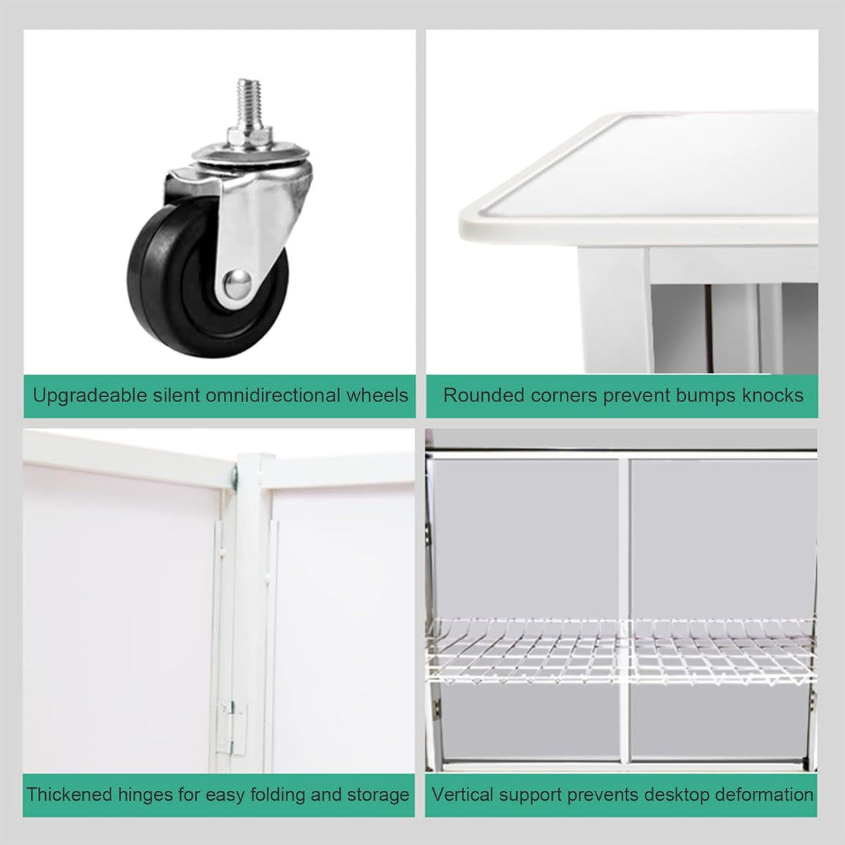 Mobile Portable Promotion Counter Table, Folding Retail Reception Event Front Desk Podium Table Exhibition Speech Stand,Supermarket Tasting Desk Booth Kiosk Trade Advertising Display Banner Stand