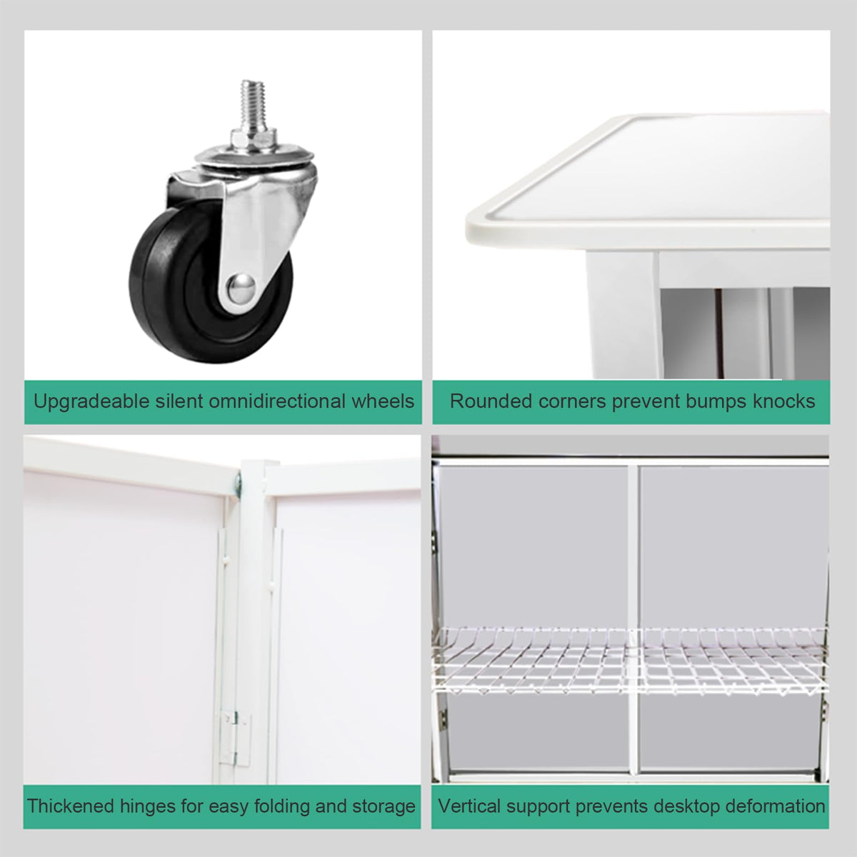 Mobile Portable Promotion Counter Table, Folding Retail Reception Event Front Desk Podium Table Exhibition Speech Stand,Supermarket Tasting Desk Booth Kiosk Trade Advertising Display Banner Stand