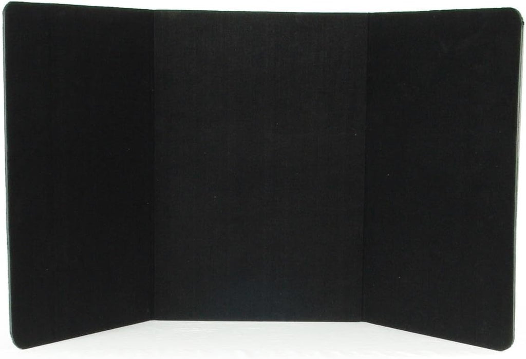 Displays2go 3-Panel Tabletop Display Board, 72 x 36, Black