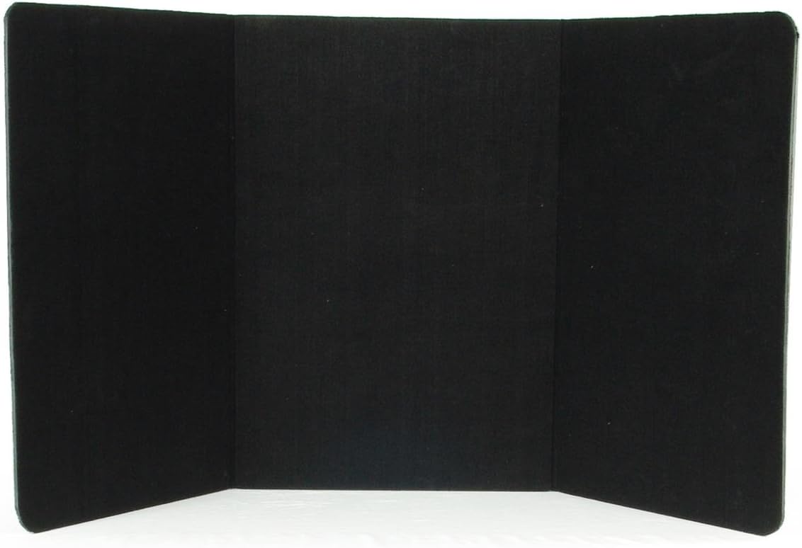 Displays2go 3-Panel Tabletop Display Board, 72 x 36, Black