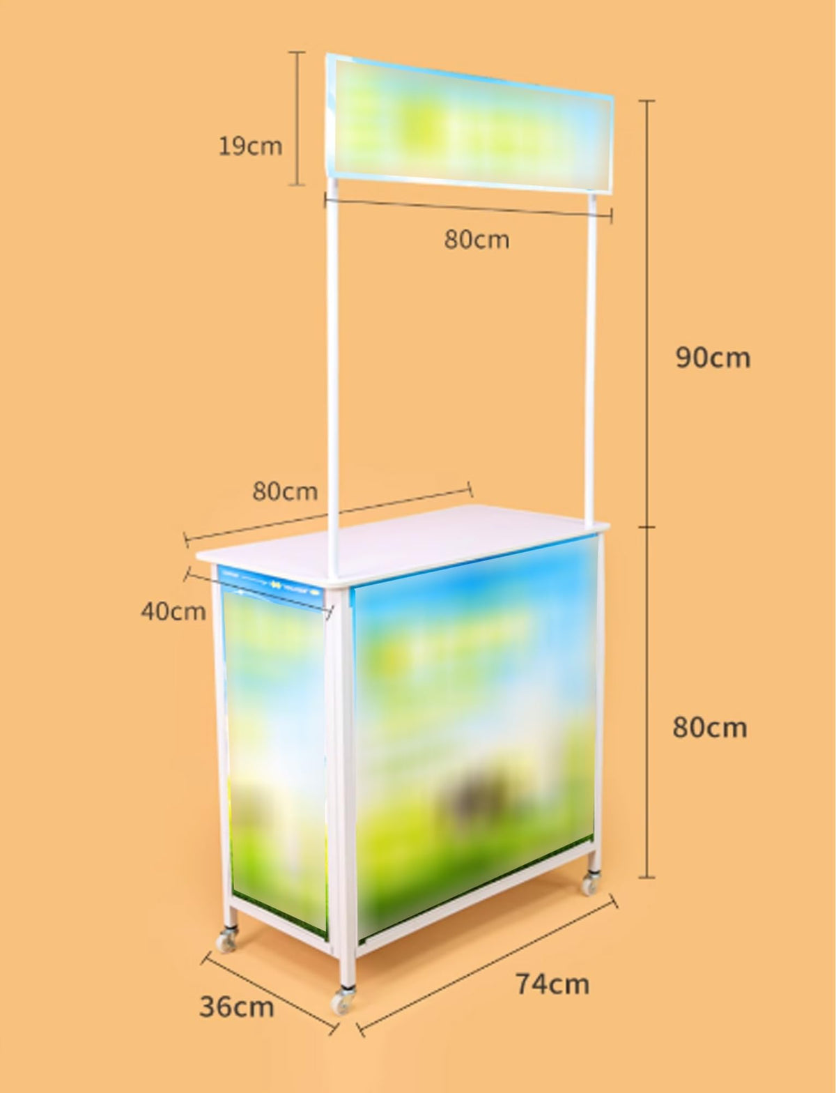 Mobile Portable Promotion Counter, Table Trade Show Display Counter ,Supermarket Tasting Table Booth Banner Advertising Stand(Size2)