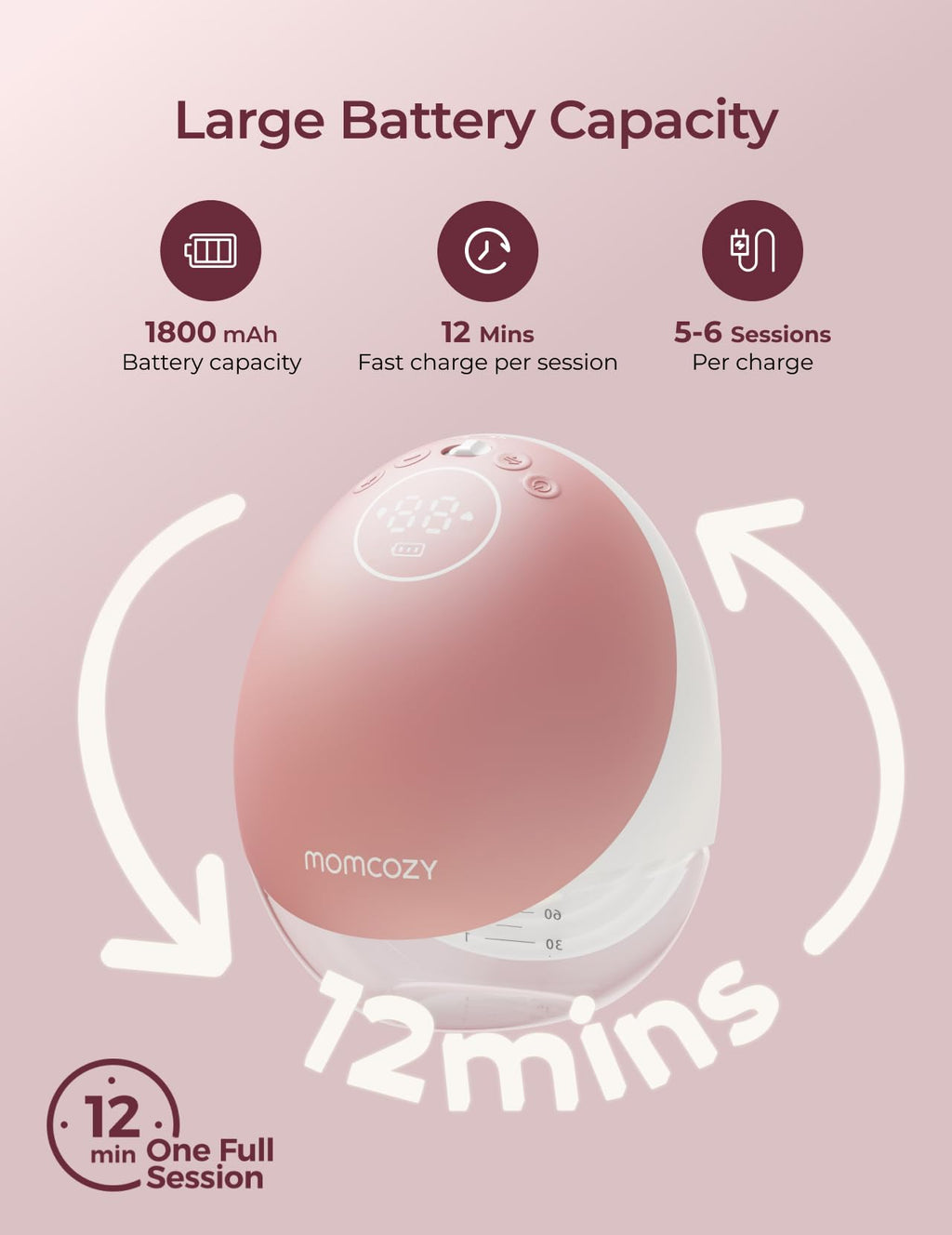 Momcozy Breast Pump Hands-Free Upgraded Mobile Flow M9 24mm, 2Pcs Cozy Red
