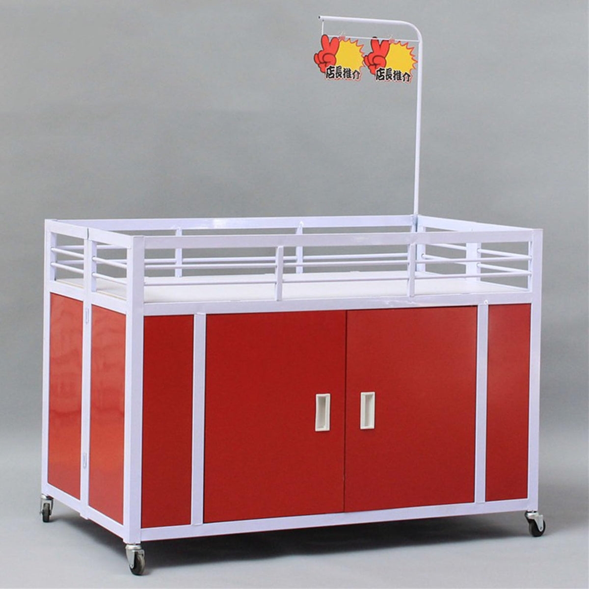 Mobile Portable Promotion Counter Tableï¼trade Show Podium Table Display Exhibition Counter Standï¼supermarket Demo Metal Display Banner Stand Reception Event Desk ï¼multi-purpose Flower Shelf