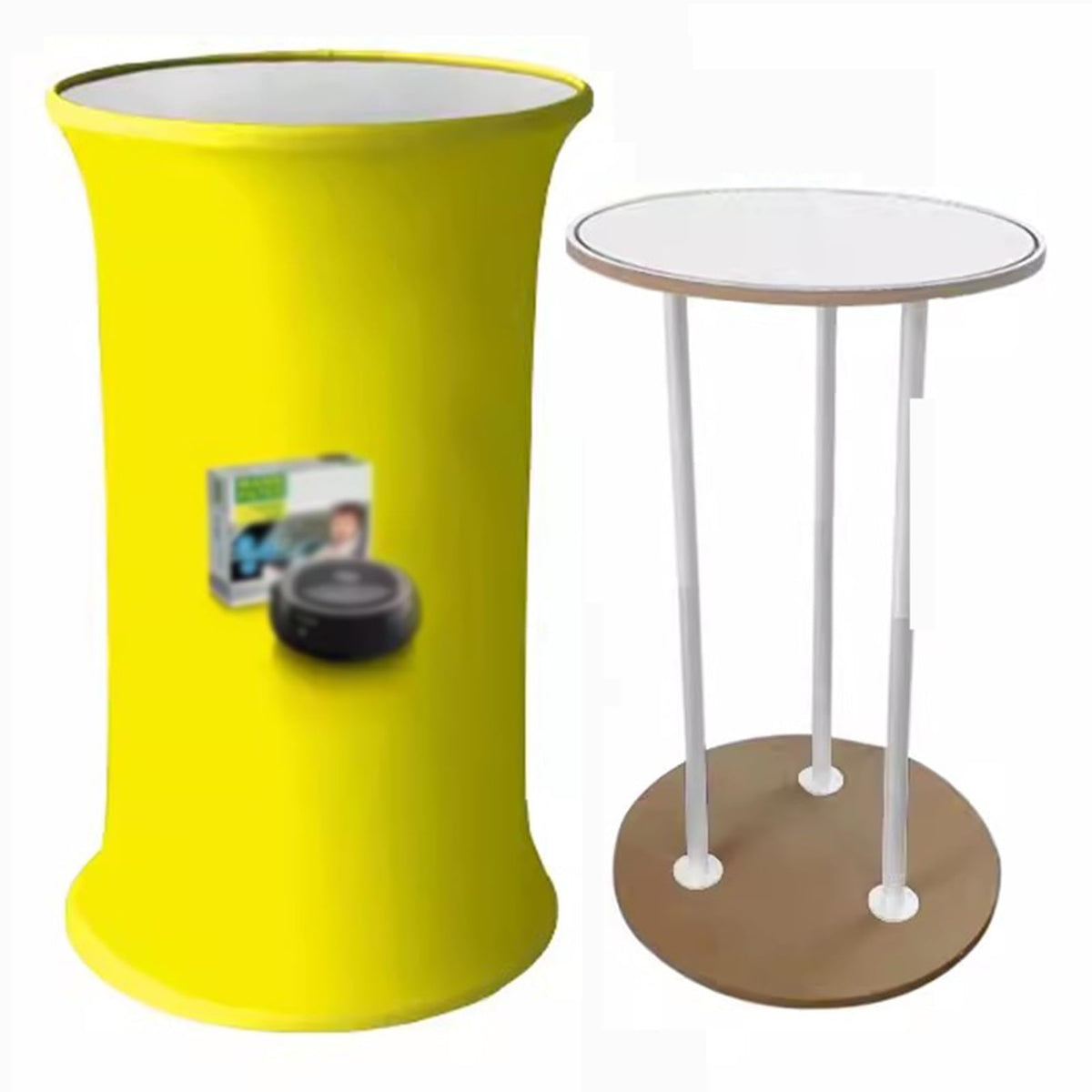 Portable Convex Promotion Counter Table, Detachable Banner Stand Podium for Tradeshow Exhibition Reception, Home Party Picnic Events Bar Show Table(Triangular)