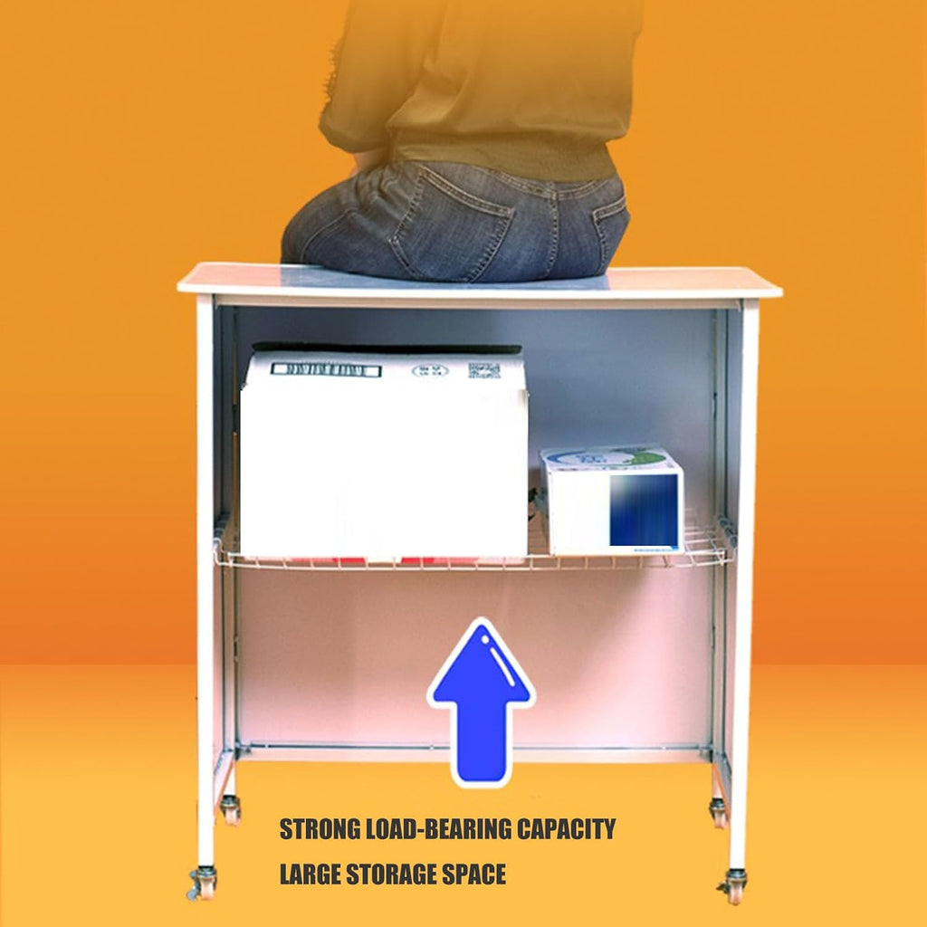 Foldable Promotion Tradeshow Exhibition Counter Stand with Display Board & Carrying Bag, Mobile Portable Supermarket Tasting Table Podium Table Advertising Booth Rack Banner Stand Reception Event De