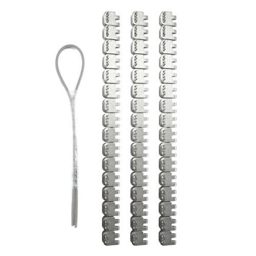 48'' Stainless Steel Conveyor Belt Fasteners Clips with 27.5'' Hinge Pin - for Industrial Conveyor Belt Staple Lacing, Suitable for Belt Thickness of 3-5mm - Split into 3 Equal Sections