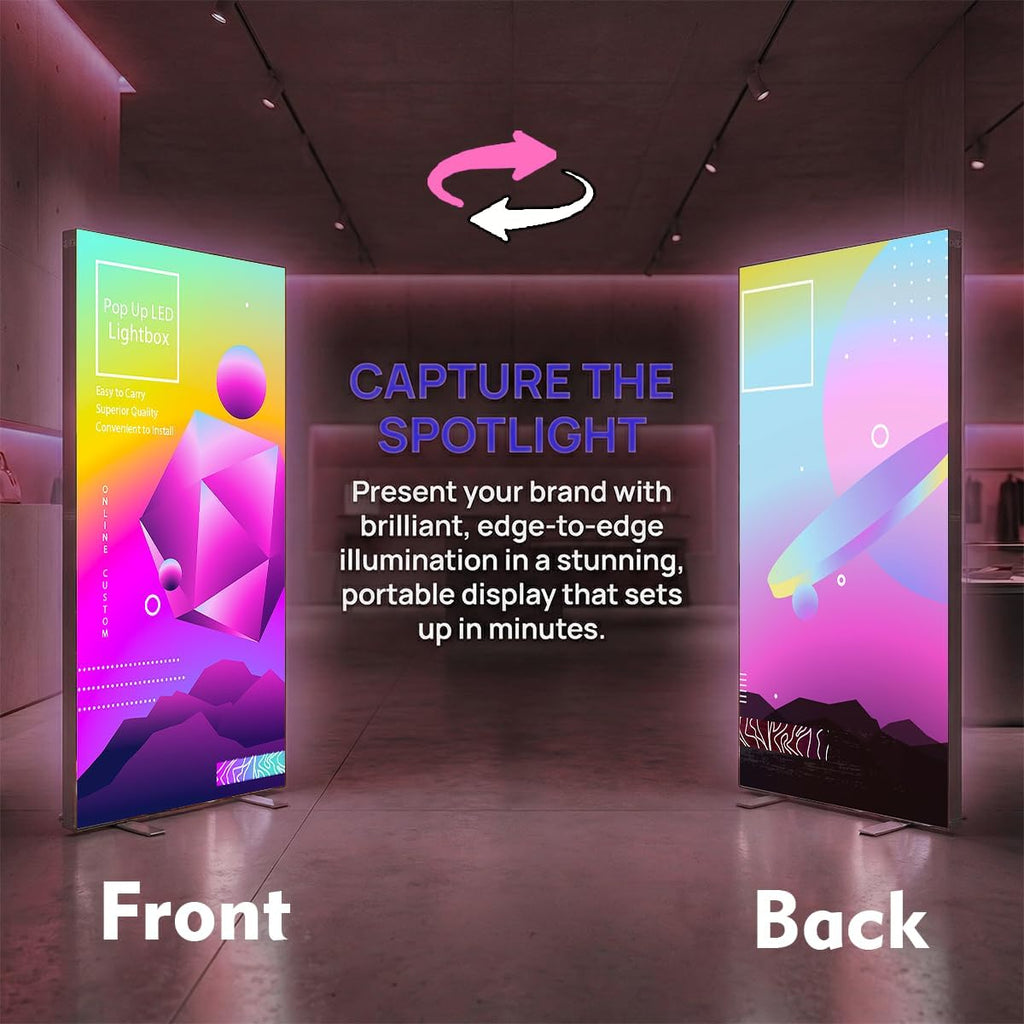Custom Backlit Banner Stand Folding Pop Up LED Fabric Lightbox