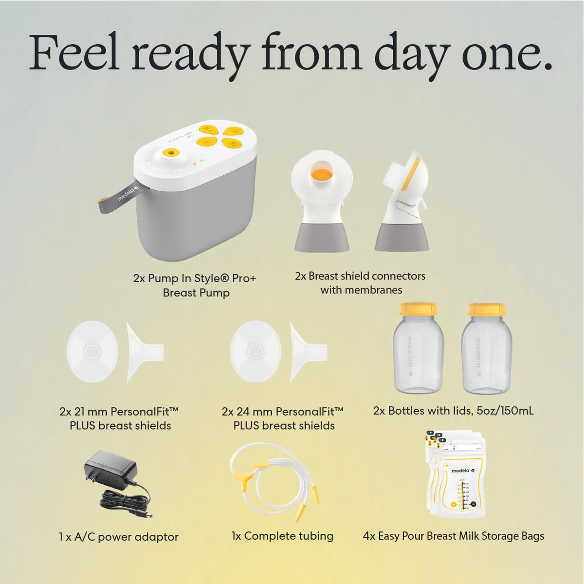Medela Pump in Style Pro+ Hands Free & Bottles Electric Breast Pump Bundle