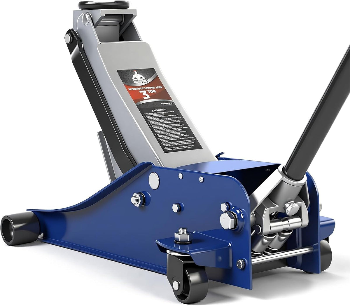 Jack Boss 3 Ton Floor Jack, Hydraulic Car Jack, Low Profile with Dual Pumps, Quickly Lift Steel Service Jack (6600lbs)