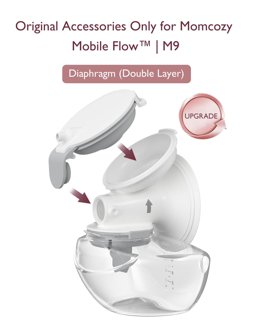 Momcozy Breast Pump Hands-Free Upgraded Mobile Flow M9 24mm, 2Pcs Cozy Red