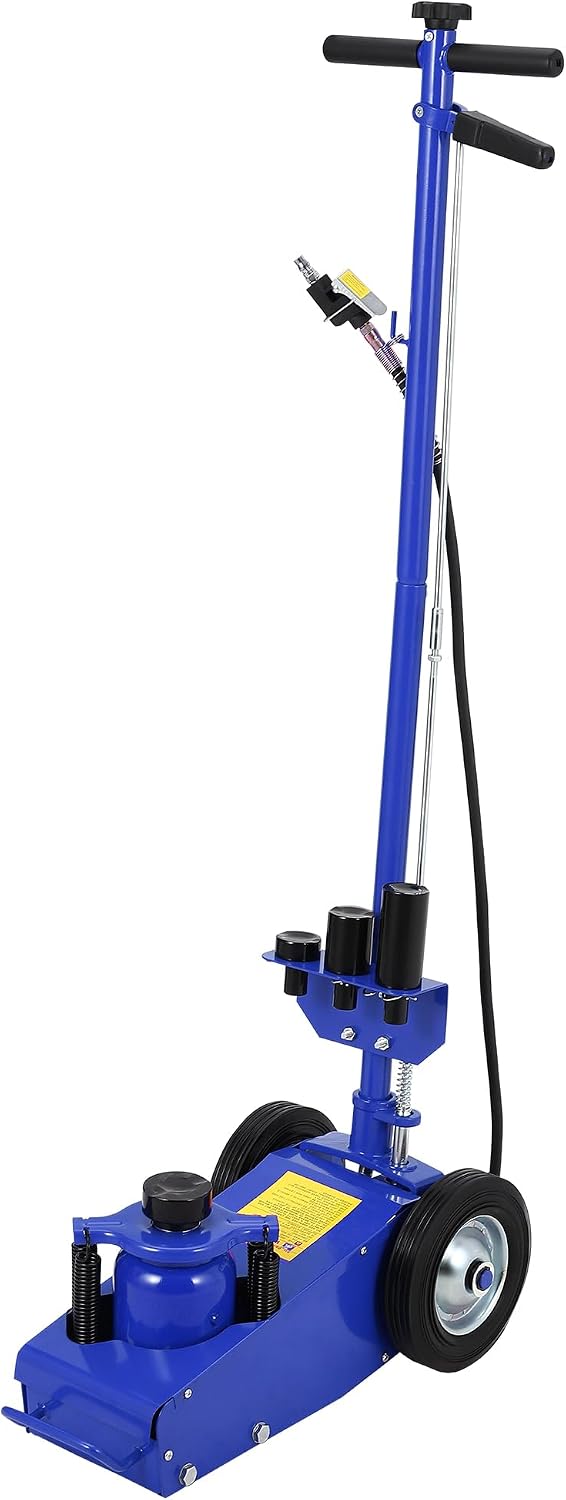 GarveeTech 22 Ton Air Hydraulic Floor Jack for Heavy Duty Trucks & Tractors â Low Profile (9"-17.7"), 4 Adapters, 46" Adjustable Handle â 44,000 Lbs Capacity
