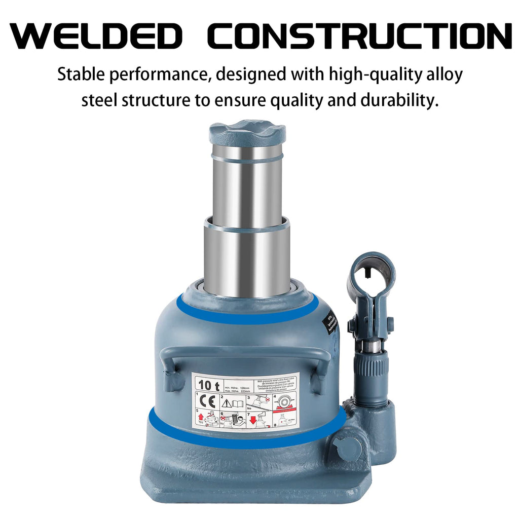 BAOSHISHAN 4 Ton Double Ram Bottle Jack 10.43" to 24" Lift Range