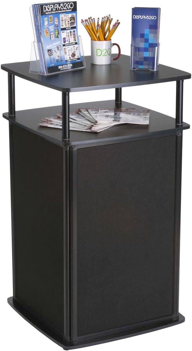 Displays2go Portable Trade Show Counter, Black