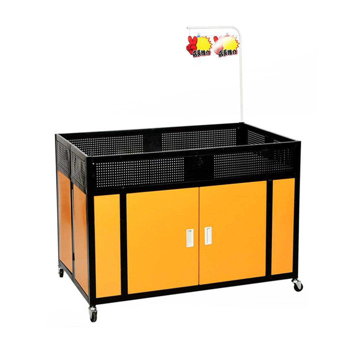 Mobile Portable Promotion Counter Tableï¼trade Show Podium Table Display Exhibition Counter Standï¼supermarket Demo Metal Display Banner Stand Reception Event Desk ï¼multi-purpose Flower Shelf