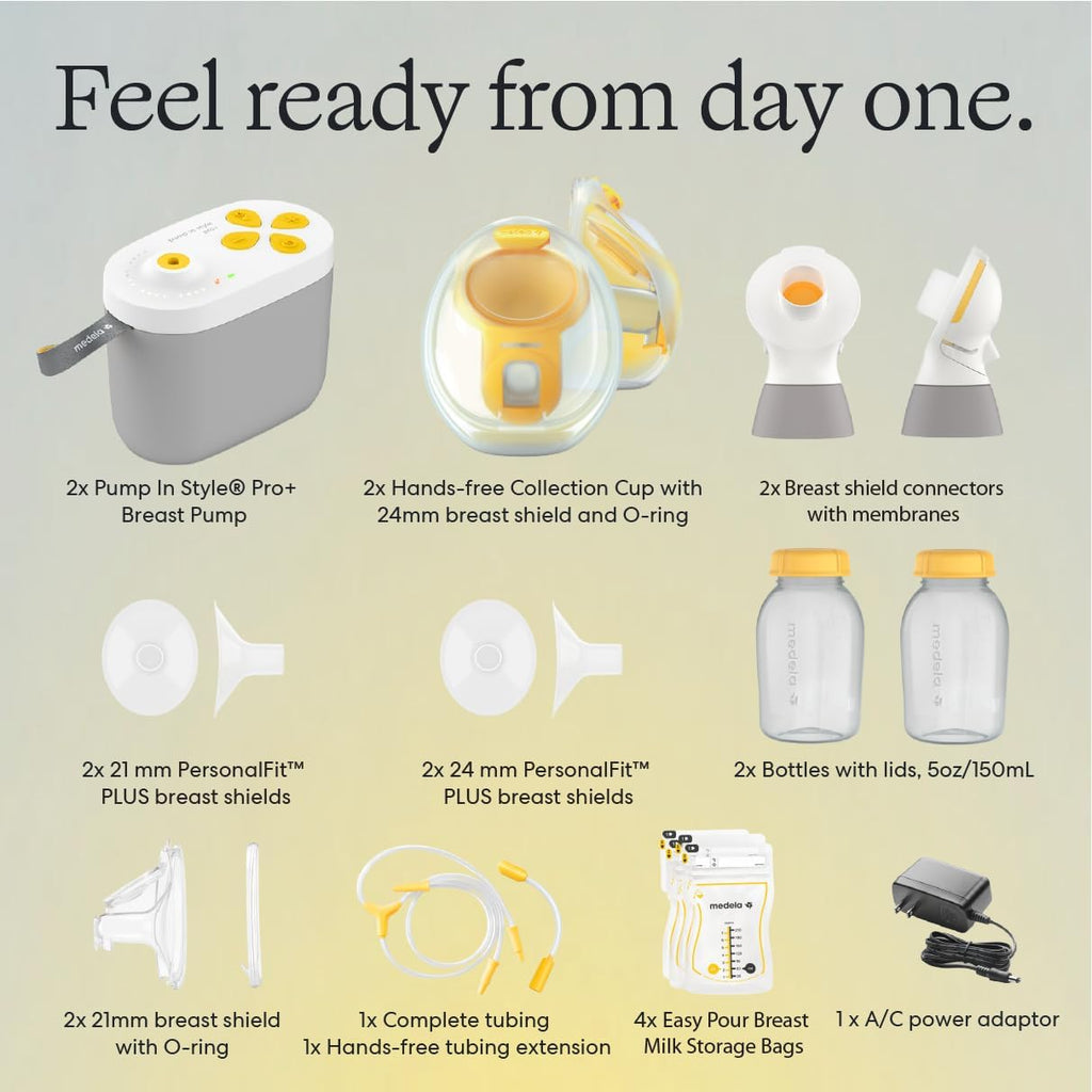 Medela Pump in Style Pro+ Hands Free & Bottles Electric Breast Pump Bundle
