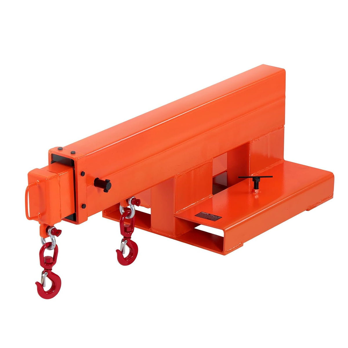 VEVOR Forklift Jib Boom Crane, 5500 lbs Capacity, Forklift Mobile Crane Lifting Hoist with 2 Hooks, Manual Telescopic 47.2-73.5 in, Boom Attachment Towing Handling Equipment for Warehouse & Factories