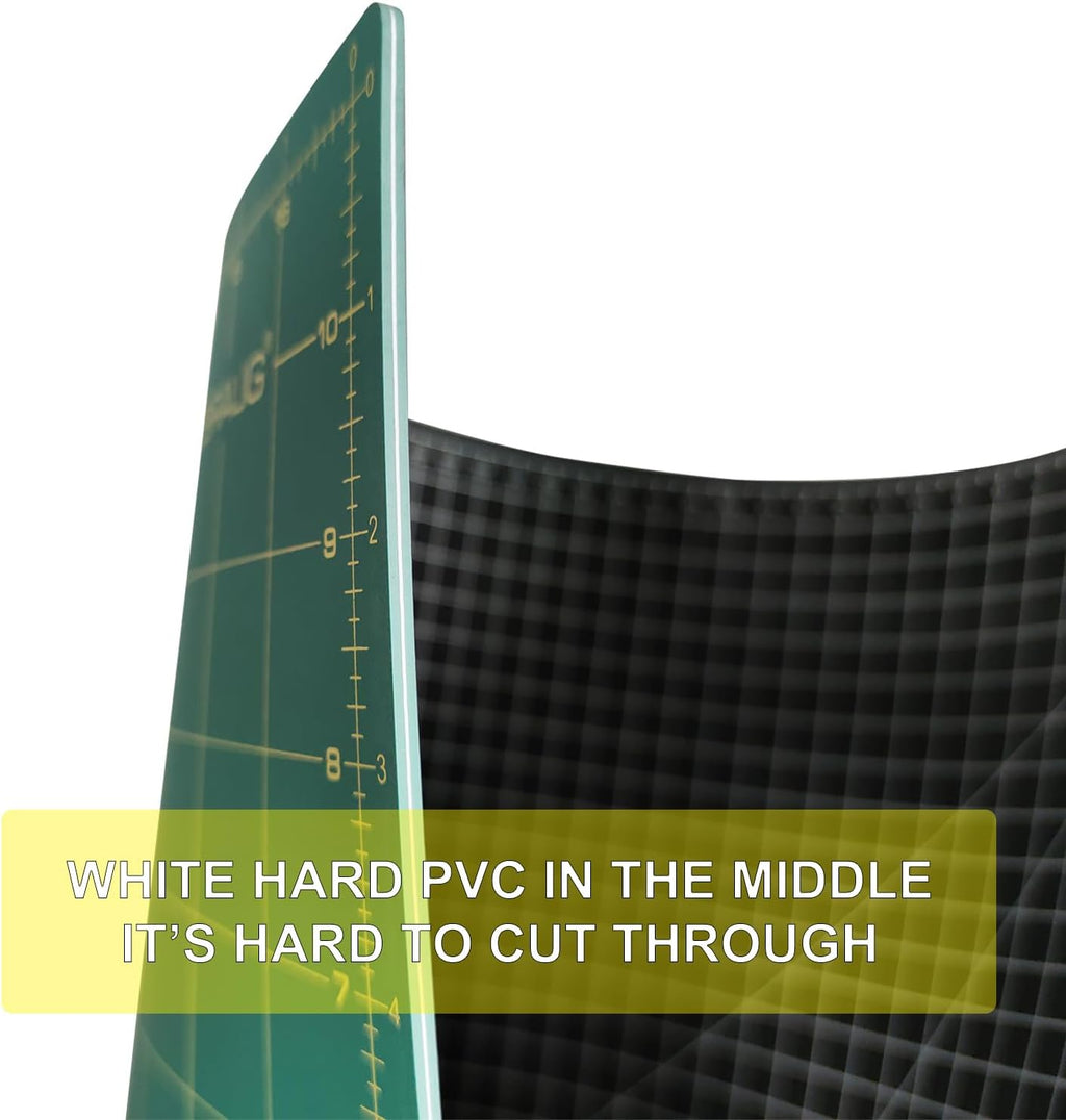 NEWBRAUG 36'' Ã 48'' Large Self Healing Cutting Double Sided 5-Ply Mat, Big Cutting Board for Rotary Cutting, Quilting, Sewing, Craft, Fabric & Scrapbooking(Green/Black)