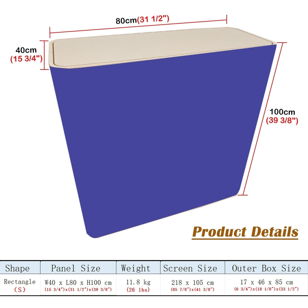 Lifting Podium Table Tradeshow Counter with LED Light, Customize Display Exhibition Vendor Event Desk, Portable Foldable Promotion Counter Stand(Rectangular,3pcs)
