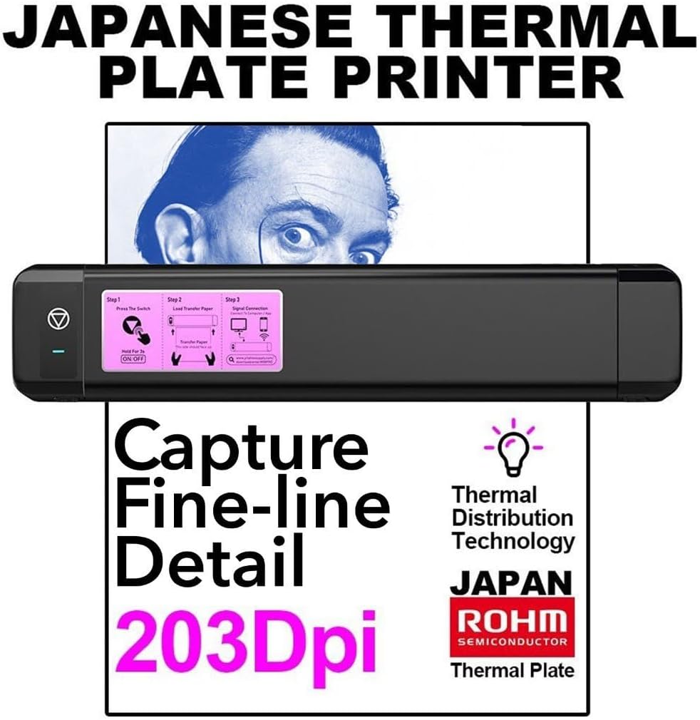 OZER M08Pro Wireless Thermal Tattoo Stencil Printer Inkless for Phone & PC
