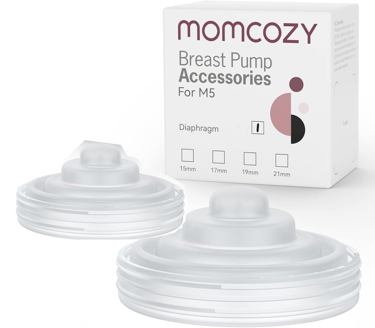 Momcozy M5 Lite Hands-Free Wearable Breast Pump, DoubleFit Flange for Baby-Like Comfort, 3 Modes & 9 Suction Levels, No Flange Insert or Hard Carry Case, 24mm, 2-Pack, Cozy Red