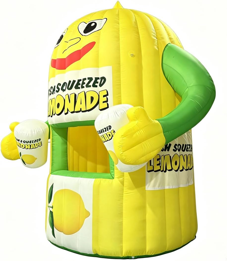 Inflatable Lemonade Stand Tent Trade Show Sales Counter Lemon Drink Stand Kiosk Advertising Booth For Promotion Events