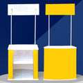 Folding Promotional Counter Table, Portable Retail Reception Event Desk Front Desk Podium Pop Up Exhibition Counter Trade Show Display Stand,Supermarket Tasting Table Banner Advertising Stand