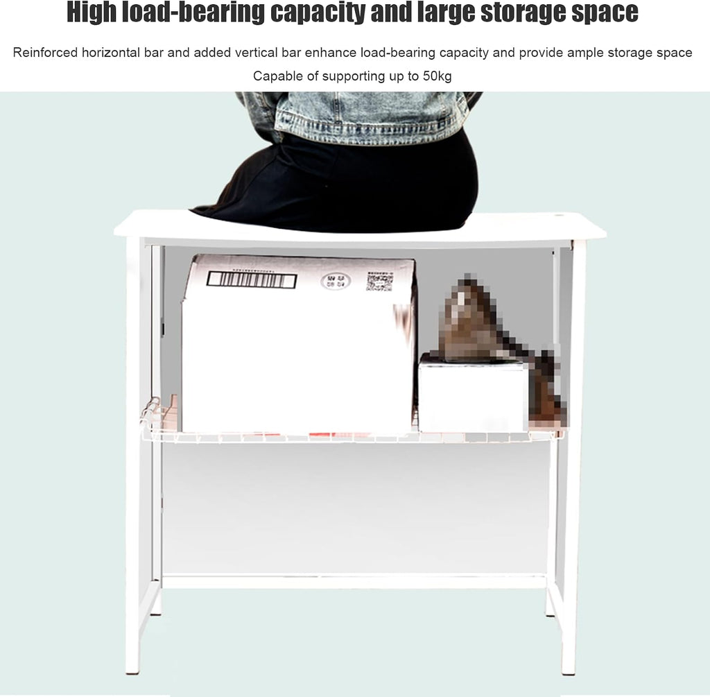 Mobile Portable Promotion Counter Table, Folding Retail Reception Event Front Desk Podium Table Exhibition Speech Stand,Supermarket Tasting Desk Booth Kiosk Trade Advertising Display Banner Stand