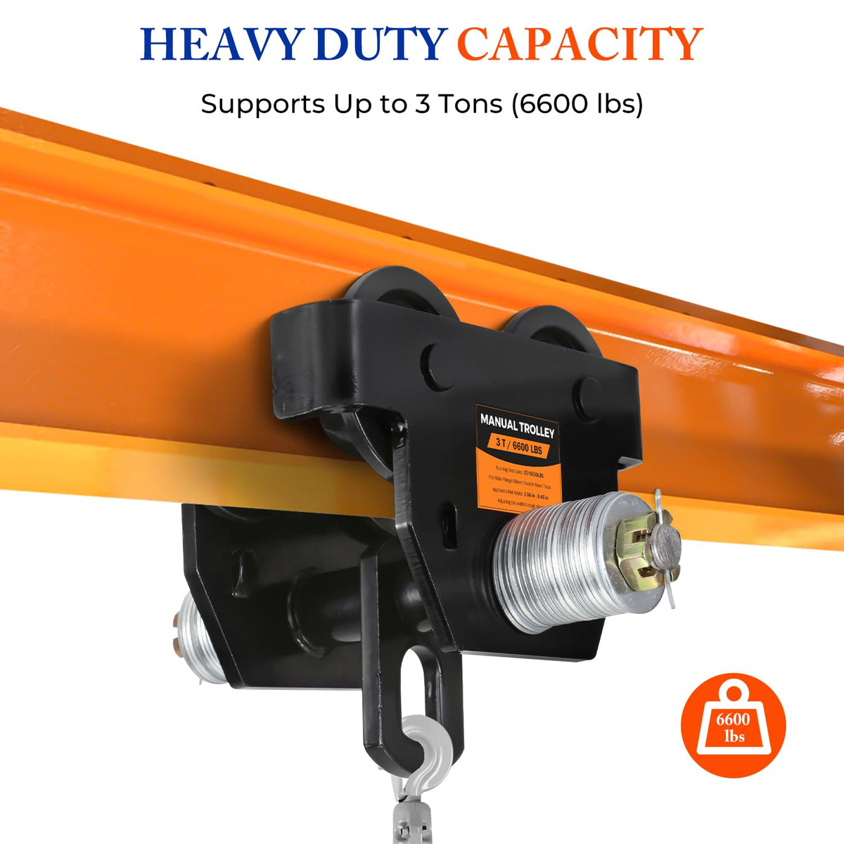 I Beam Trolley 3 Ton Manual Adjustable