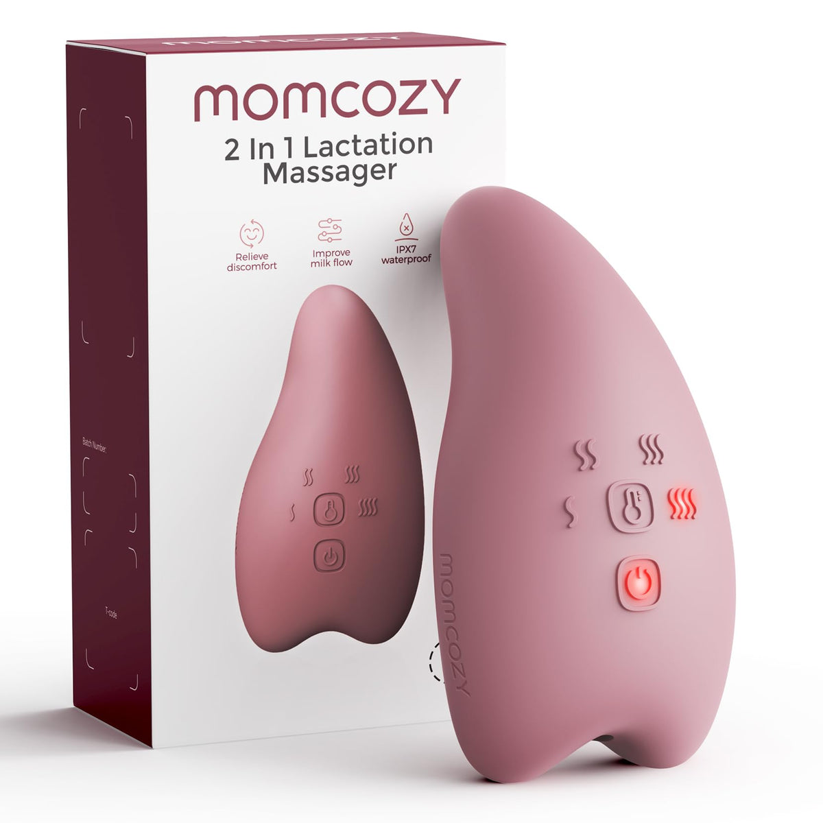Momcozy M5 Lite Hands-Free Wearable Breast Pump, DoubleFit Flange for Baby-Like Comfort, 3 Modes & 9 Suction Levels, No Flange Insert or Hard Carry Case, 24mm, 2-Pack, Cozy Red