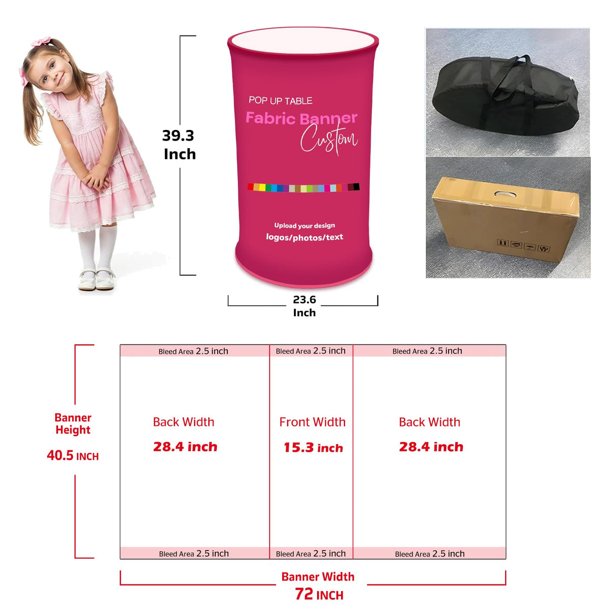 Trade Show Podium Automatic Quick Podium LED Pop Up Promo Counter