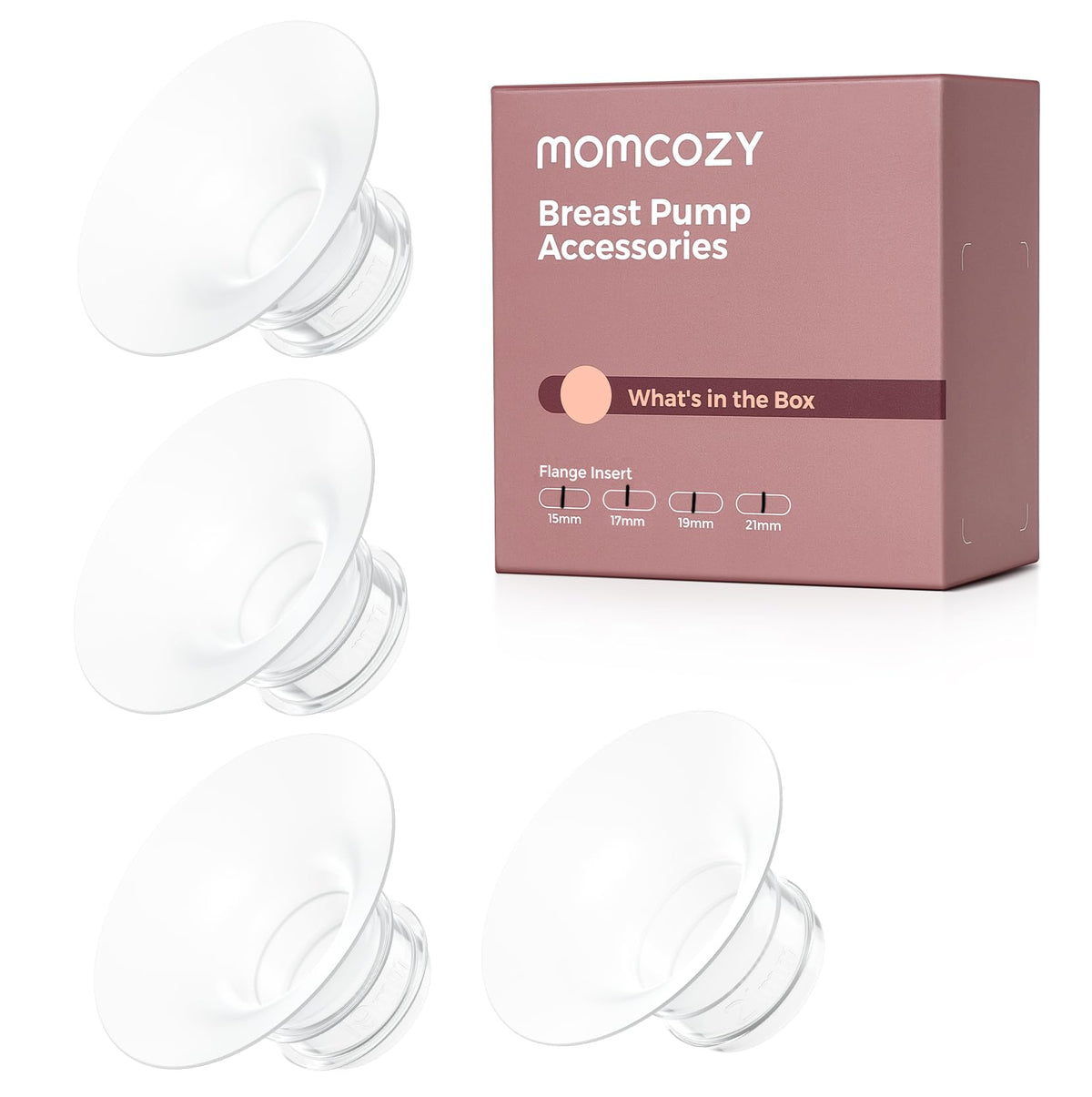Momcozy M5 Lite Hands-Free Wearable Breast Pump, DoubleFit Flange for Baby-Like Comfort, 3 Modes & 9 Suction Levels, No Flange Insert or Hard Carry Case, 24mm, 2-Pack, Cozy Red