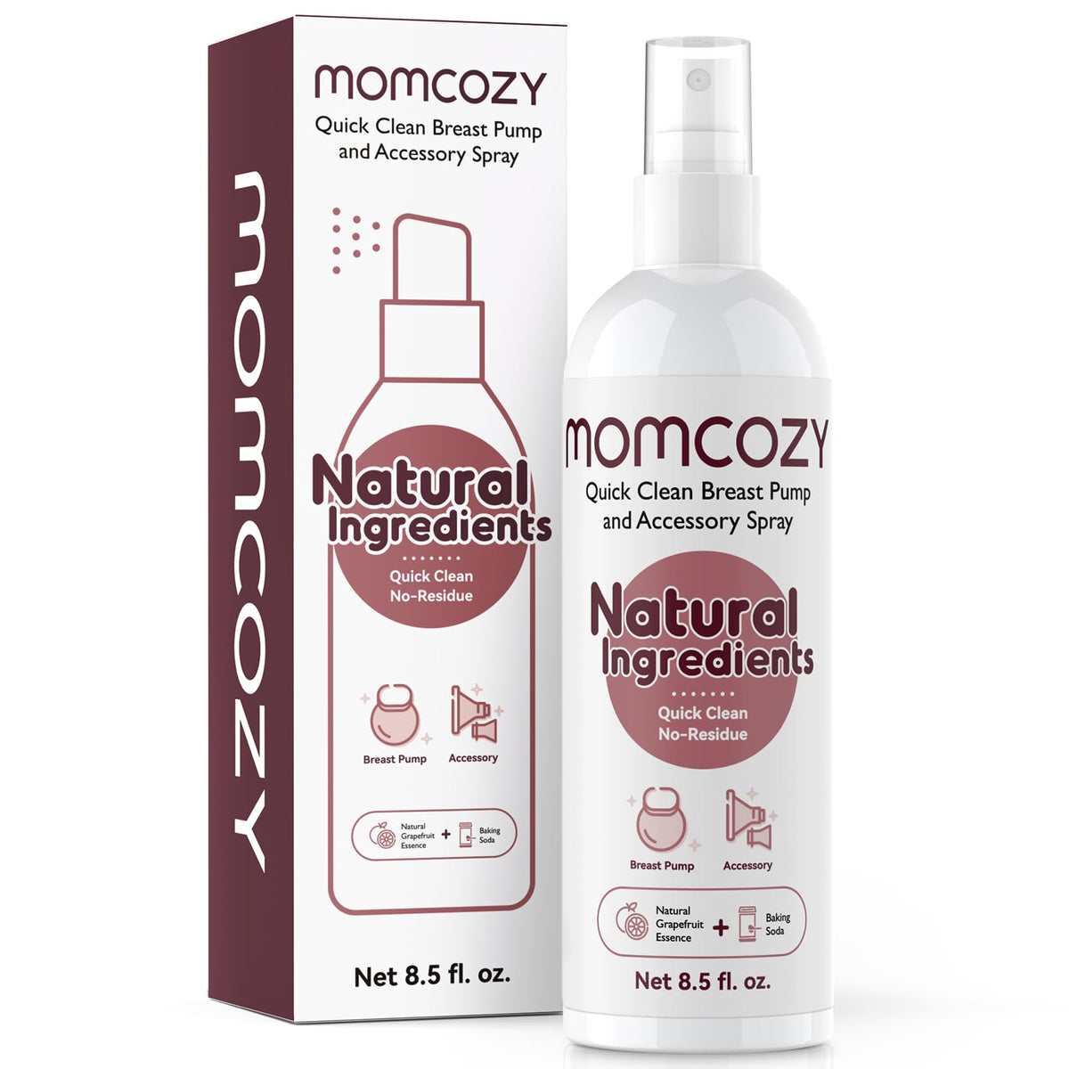 Momcozy M5 Lite Hands-Free Wearable Breast Pump, DoubleFit Flange for Baby-Like Comfort, 3 Modes & 9 Suction Levels, No Flange Insert or Hard Carry Case, 24mm, 2-Pack, Cozy Red
