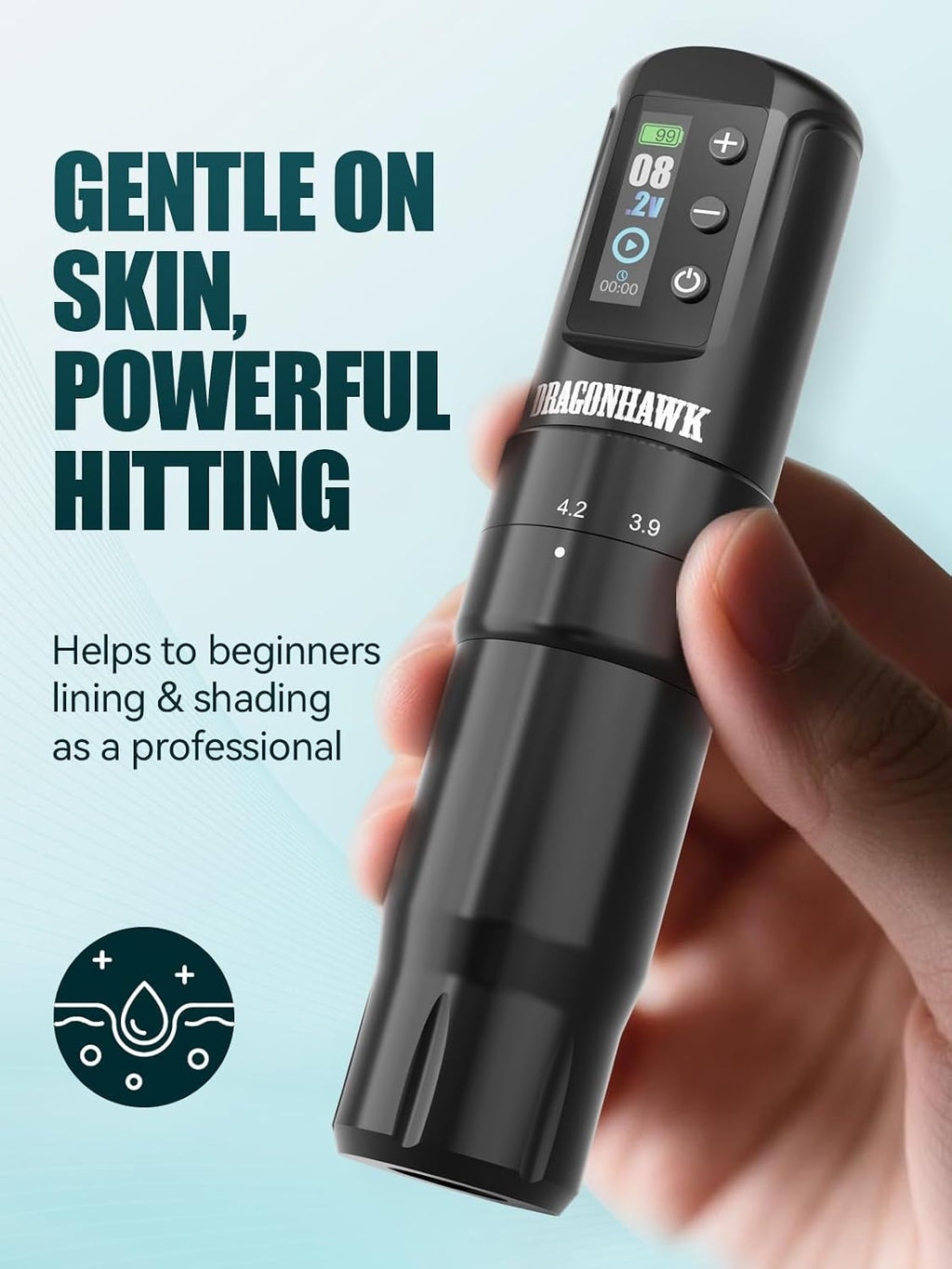 Dragonhawk Atom2 Pro Wireless Tattoo Kit with A4 Thermal Stencil Printer