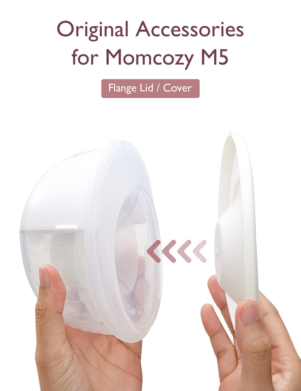 Momcozy M5 Lite Hands-Free Wearable Breast Pump, DoubleFit Flange for Baby-Like Comfort, 3 Modes & 9 Suction Levels, No Flange Insert or Hard Carry Case, 24mm, 2-Pack, Cozy Red