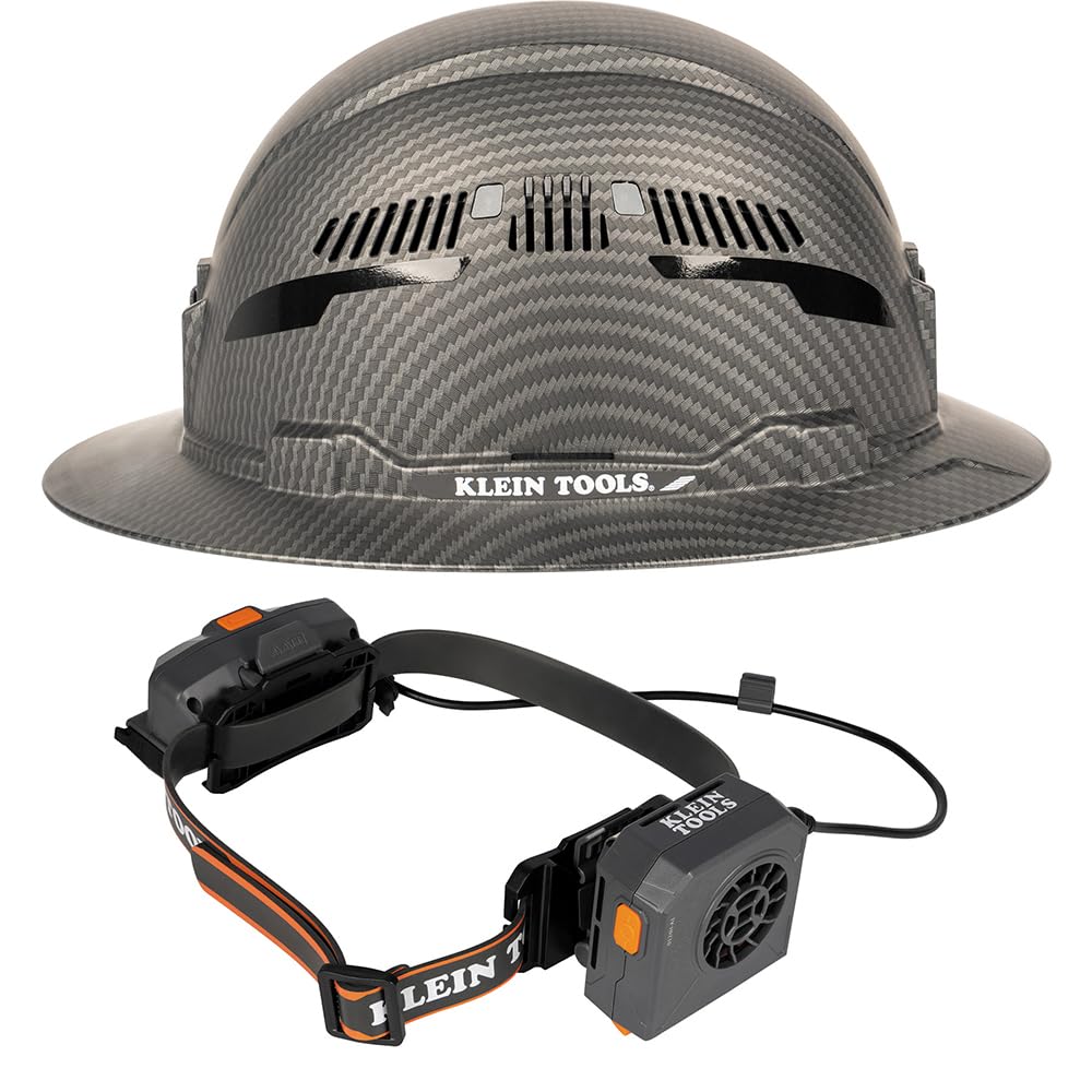Klein Tools KARBN Full Brim Vented Hard hat, Class C, Premium Comfort and Jobsite Protection
