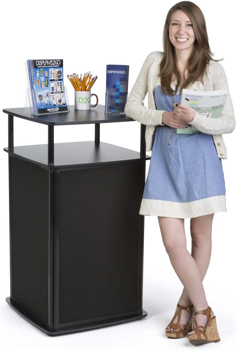 Displays2go Portable Trade Show Counter, Black