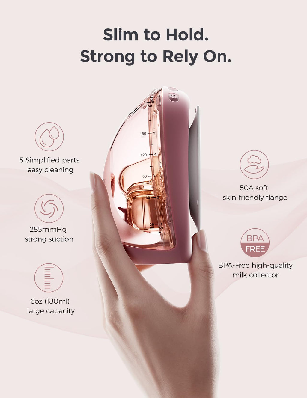 Momcozy M5 Lite Hands-Free Wearable Breast Pump, DoubleFit Flange for Baby-Like Comfort, 3 Modes & 9 Suction Levels, No Flange Insert or Hard Carry Case, 24mm, 2-Pack, Cozy Red