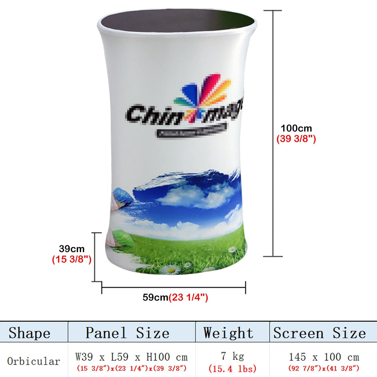 Indoor Outdoor Exhibition Reception Counter, Custom Ads Booth Display Counter Stand, Detachable Tradeshow Fair Podium, Shop Counter, Party Desk(W49cm/19.3" x L79cm/31.1")