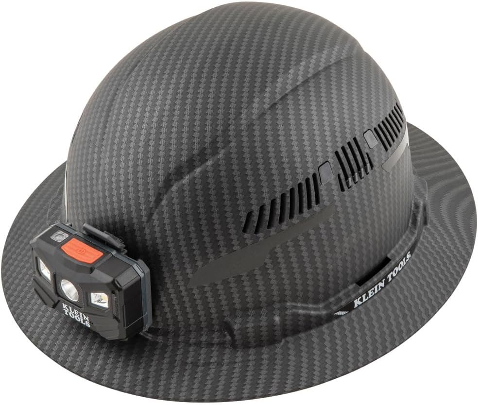 Klein Tools KARBN Full Brim Vented Hard hat, Class C, Premium Comfort and Jobsite Protection