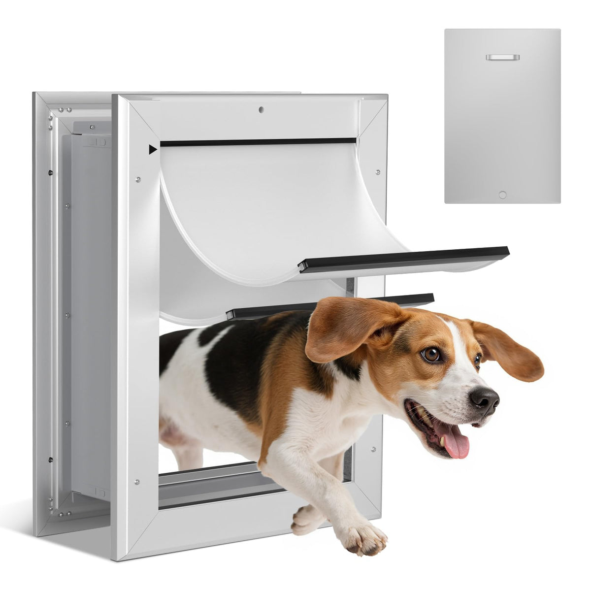 Ownpets Aluminum Dog Door for Large Dogs, Lockable & Weatherproof