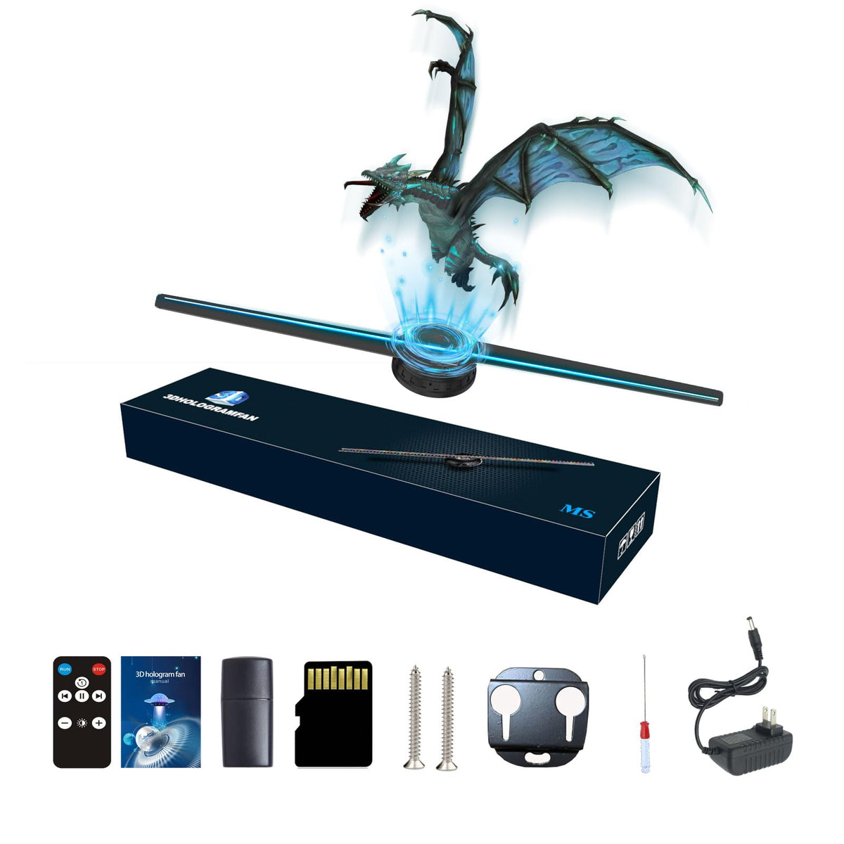 Missyou 3D Hologram Fan Display Cabinet with WiFi, Shelf and Speaker