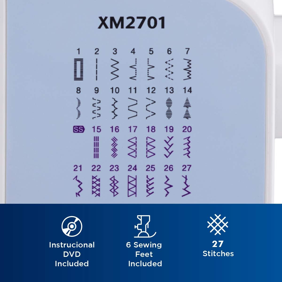 Brother Sewing Machine, XM2701, Portable Sewing Machine, 27 Stitches