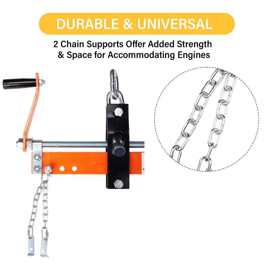 2 Ton Hydraulic Engine Hoist Crane, 4400LBS Folding Cherry Picker
