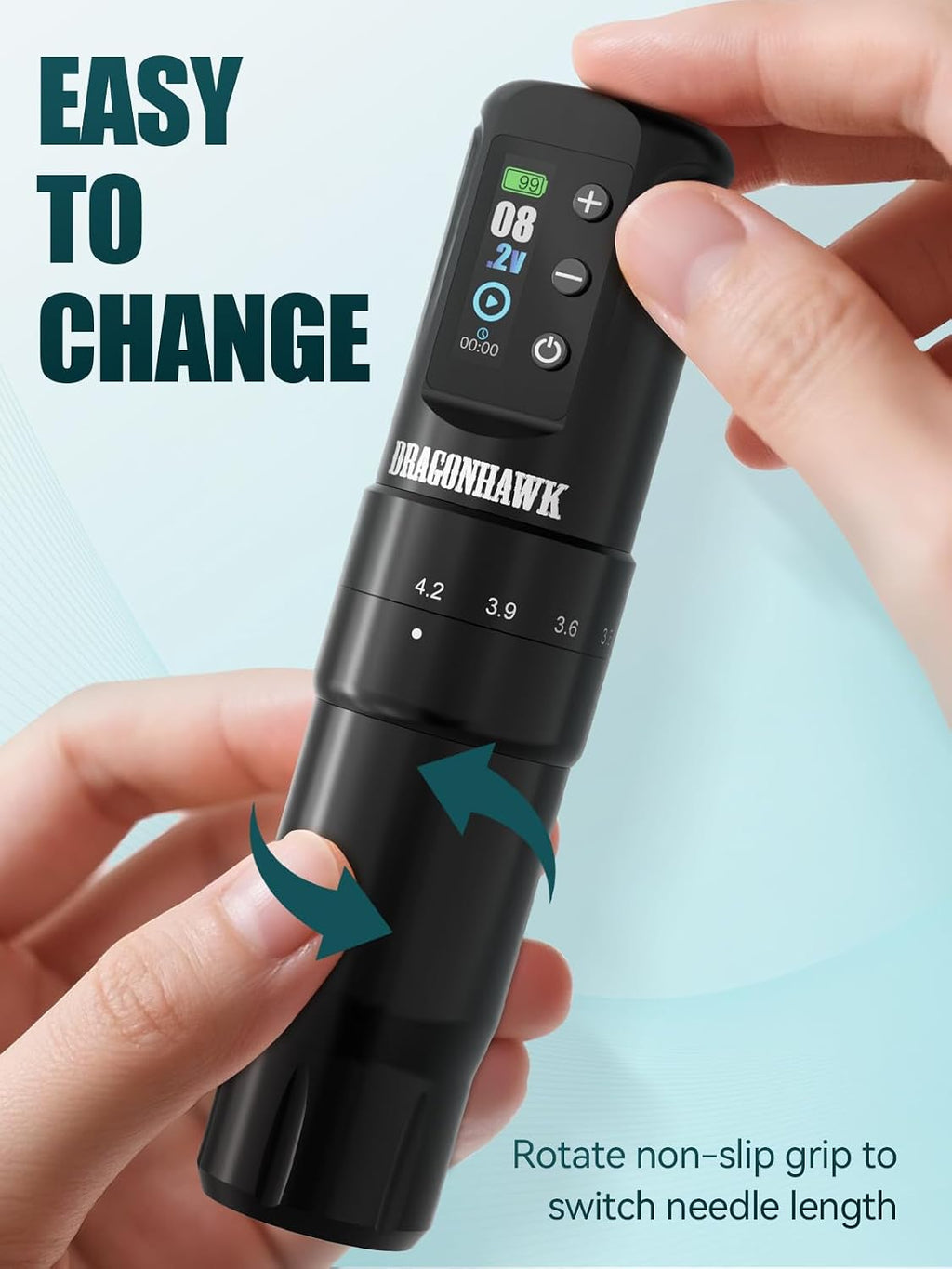 Dragonhawk Atom2 Pro Wireless Tattoo Kit with A4 Thermal Stencil Printer