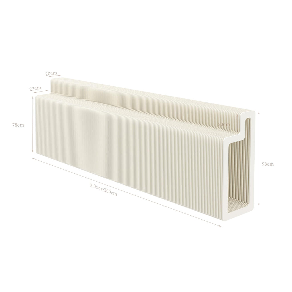 Portable Foldable Paper Display Stand, Pop Up Accordion Counter Shelf, Multi-Tier Exhibition Rack for Trade Shows, Craft Fairs & Retail Displays (L118.1 W25.2 H38.6)