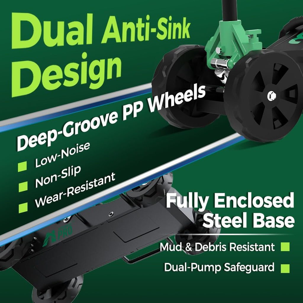 Off-Road Jack 3 Ton, Aluminum Floor Jack with 3 Replaceable Wheel Sizes