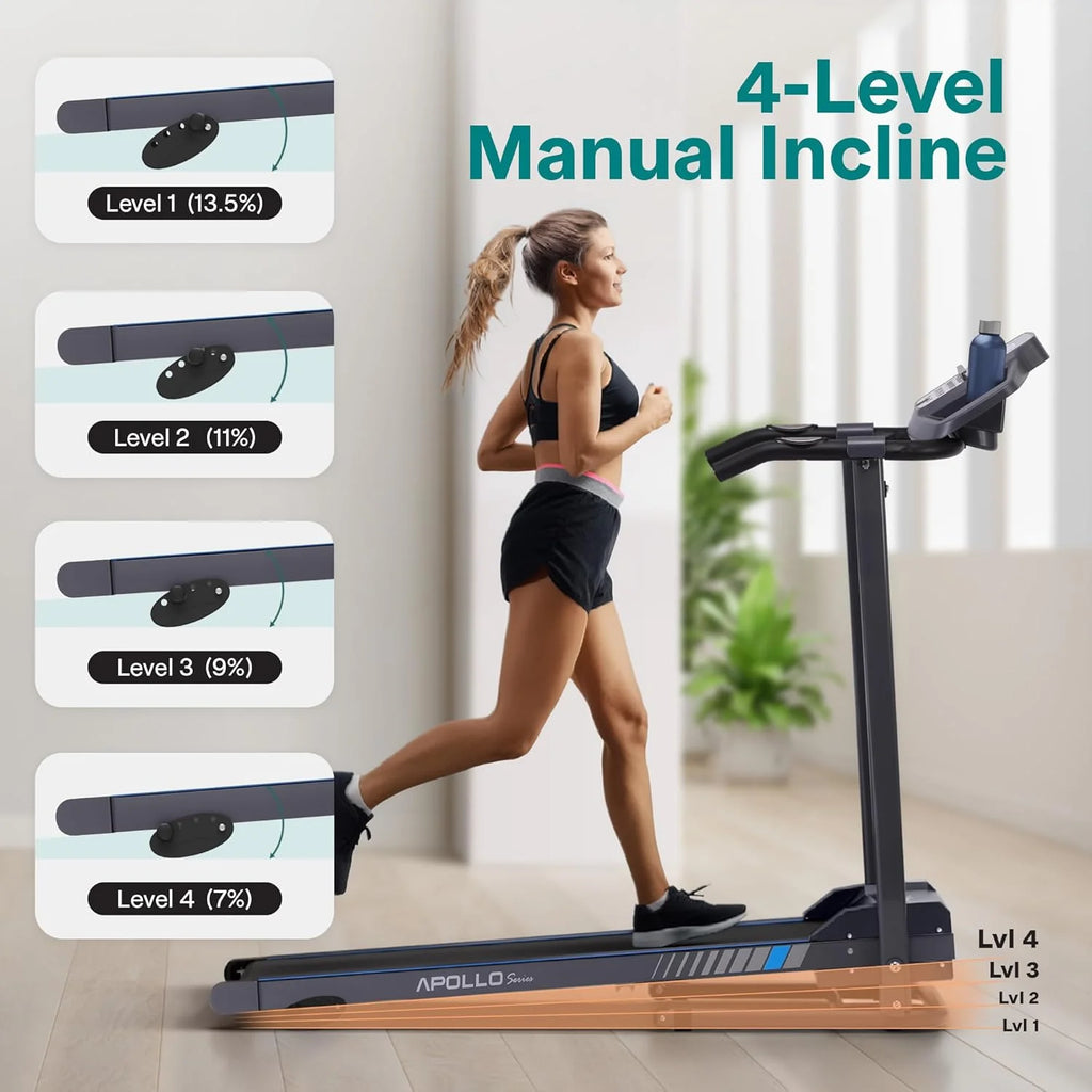 SereneLife Bieżnia do domu – składana podkładka do biegania, z wyświetlaczem LED, Treadmill for Home, Bluetooth App Sync, Digital Fitness, Walkpad z nachyleniem, do 10 km/h
