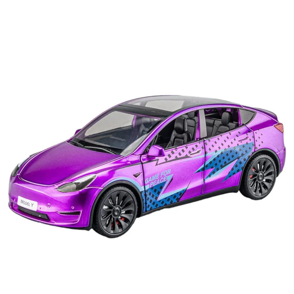 Cast Metal Tesla Car 1:24 Scale – Lights & Sounds, Model Toy